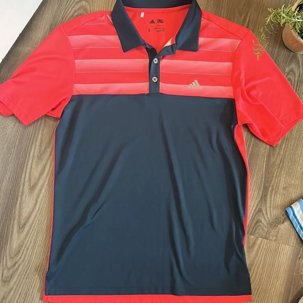 ((3 PIECE)) MENS SIZE SMALL BUNDLE TWO ADIDAS GOLF POLOS AND NWT UNDER ARMOUR T
